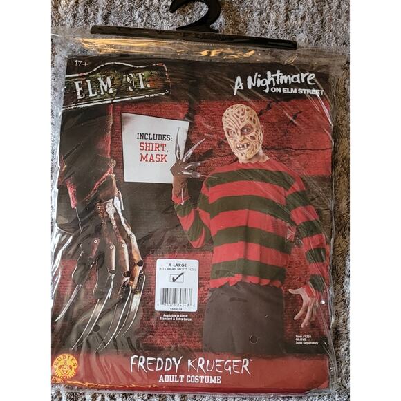 Freddy Krueger Nightmare on Elm St Adult Costume XL 44-46 Jacket S Halloween - Picture 1 of 3